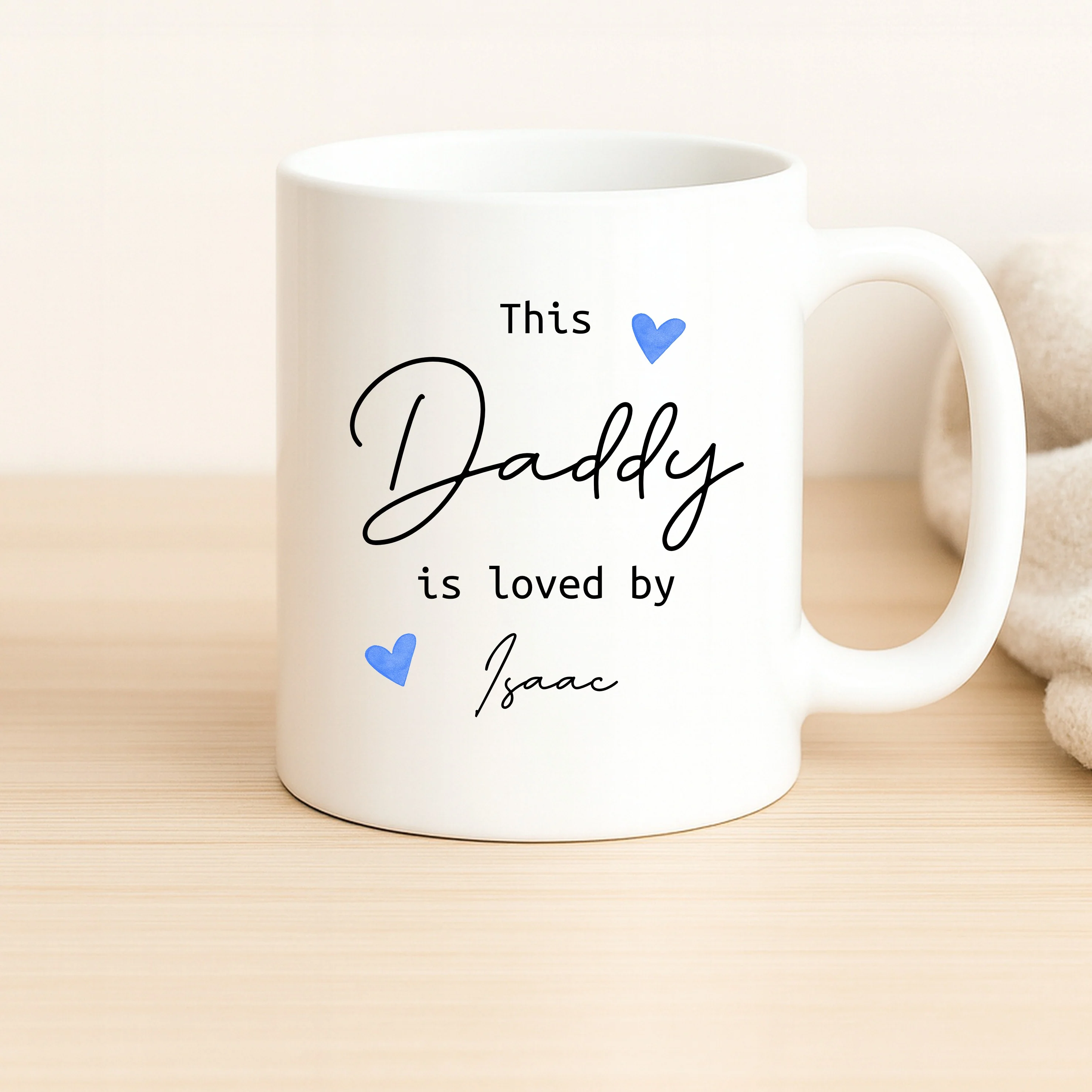 Personalised This Daddy Is Loved By Hearts Mug - Image 4
