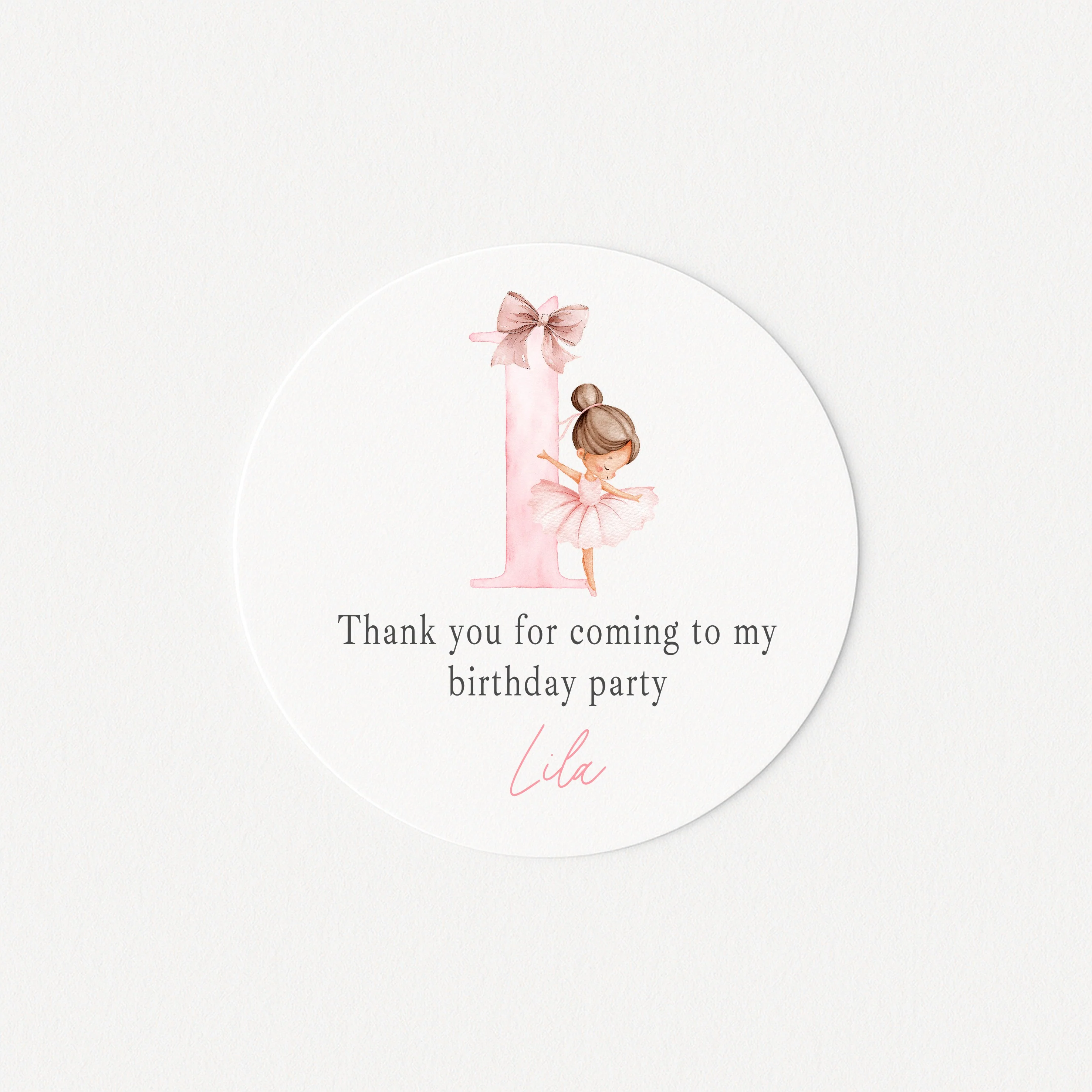 Personalised Pink Ballerina Birthday Stickers - Image 3