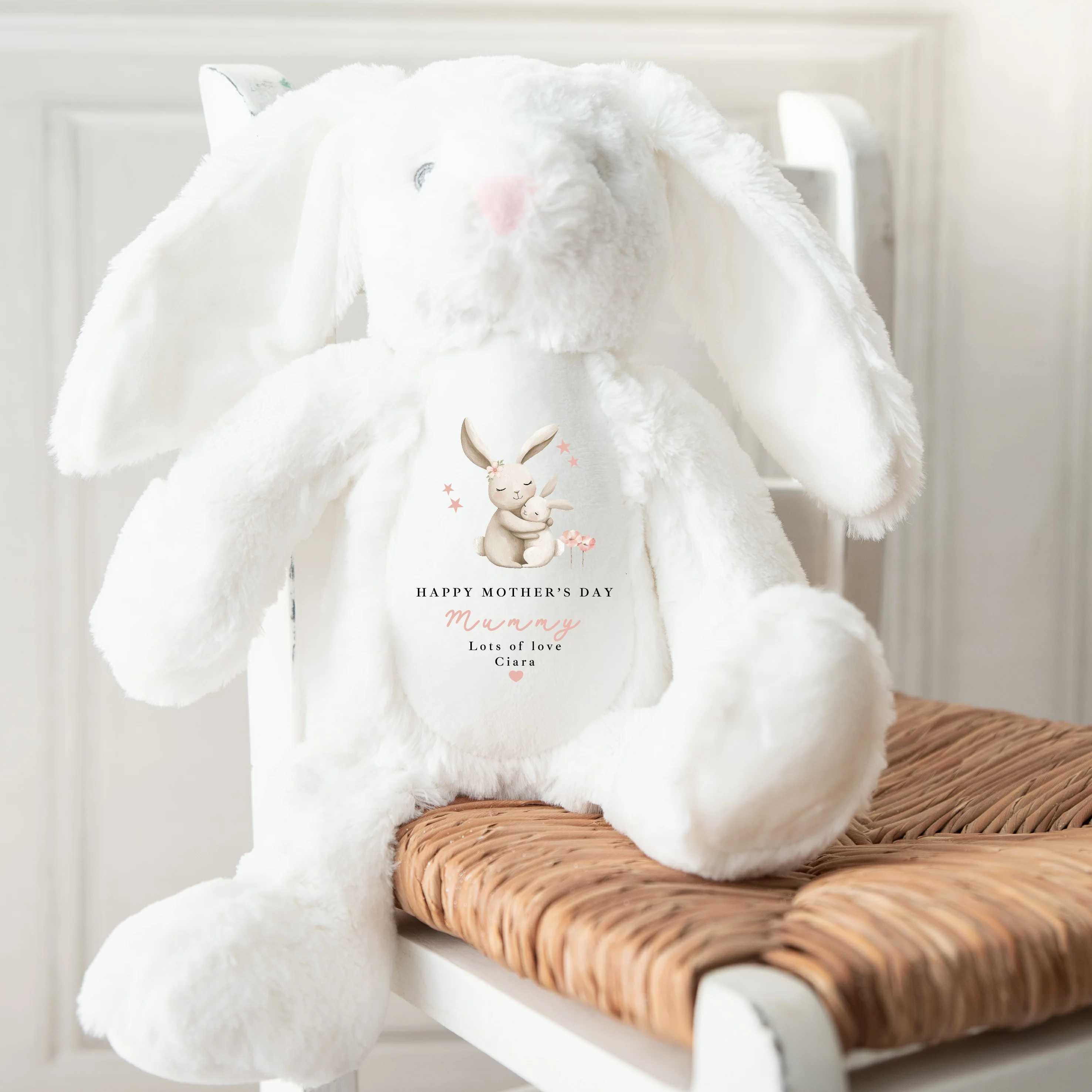 Personalised Pink Bunny Happy Mother's Day Teddy - Image 3