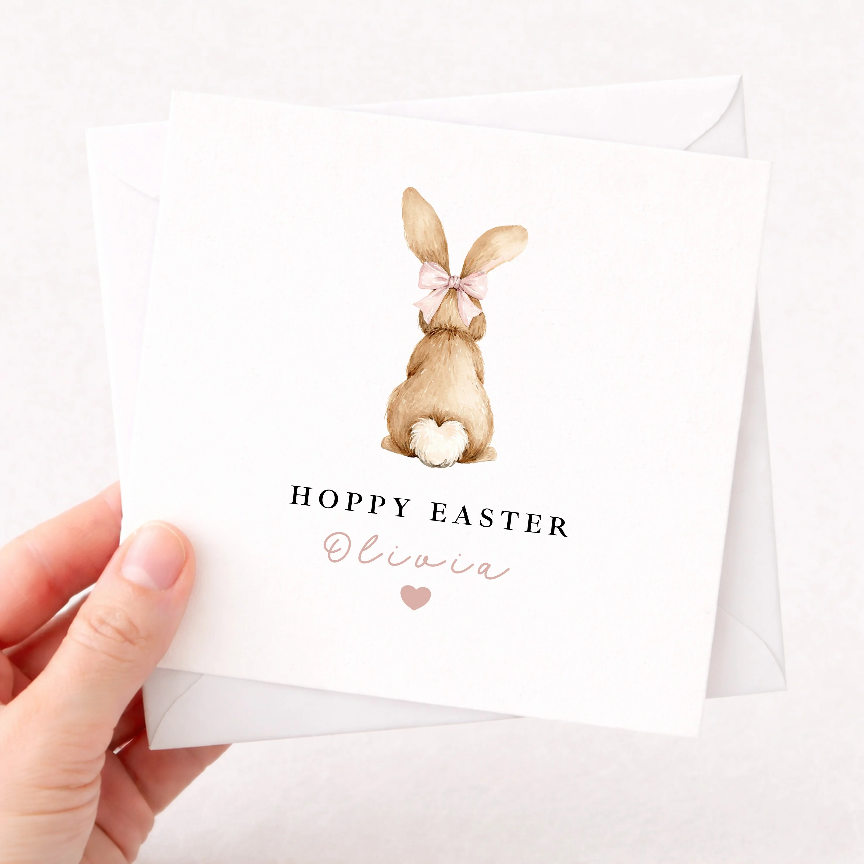 Personalised Pink Bunny Hoppy Easter Card - Image 4