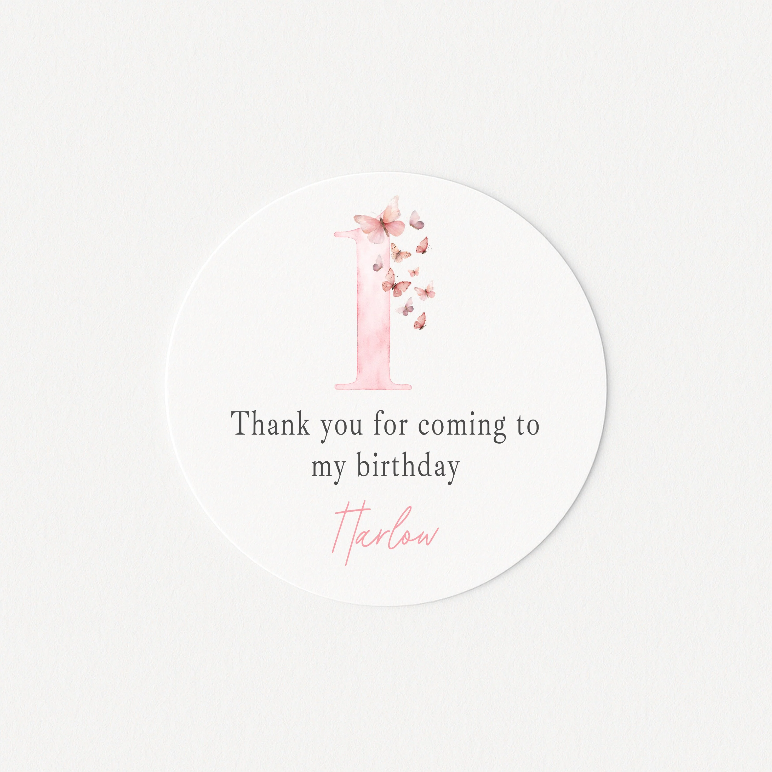 Personalised Pink Butterfly Birthday Stickers - Image 3