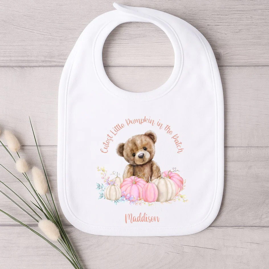 Personalised Pink Cutest Pumpkin Babygrow/Vest/Bib - Image 3