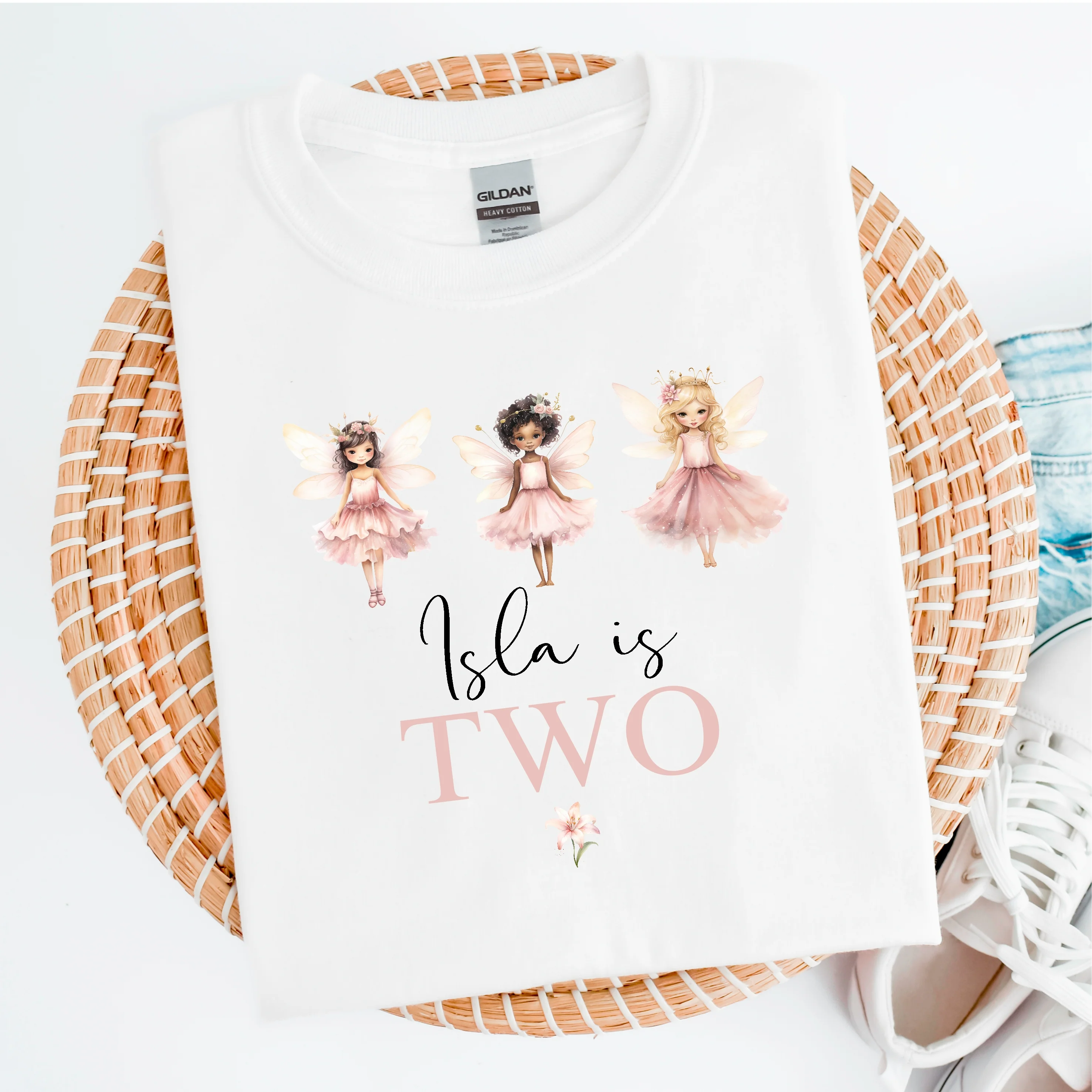 Personalised Pink Fairies Any Age Birthday T-shirt - Image 3