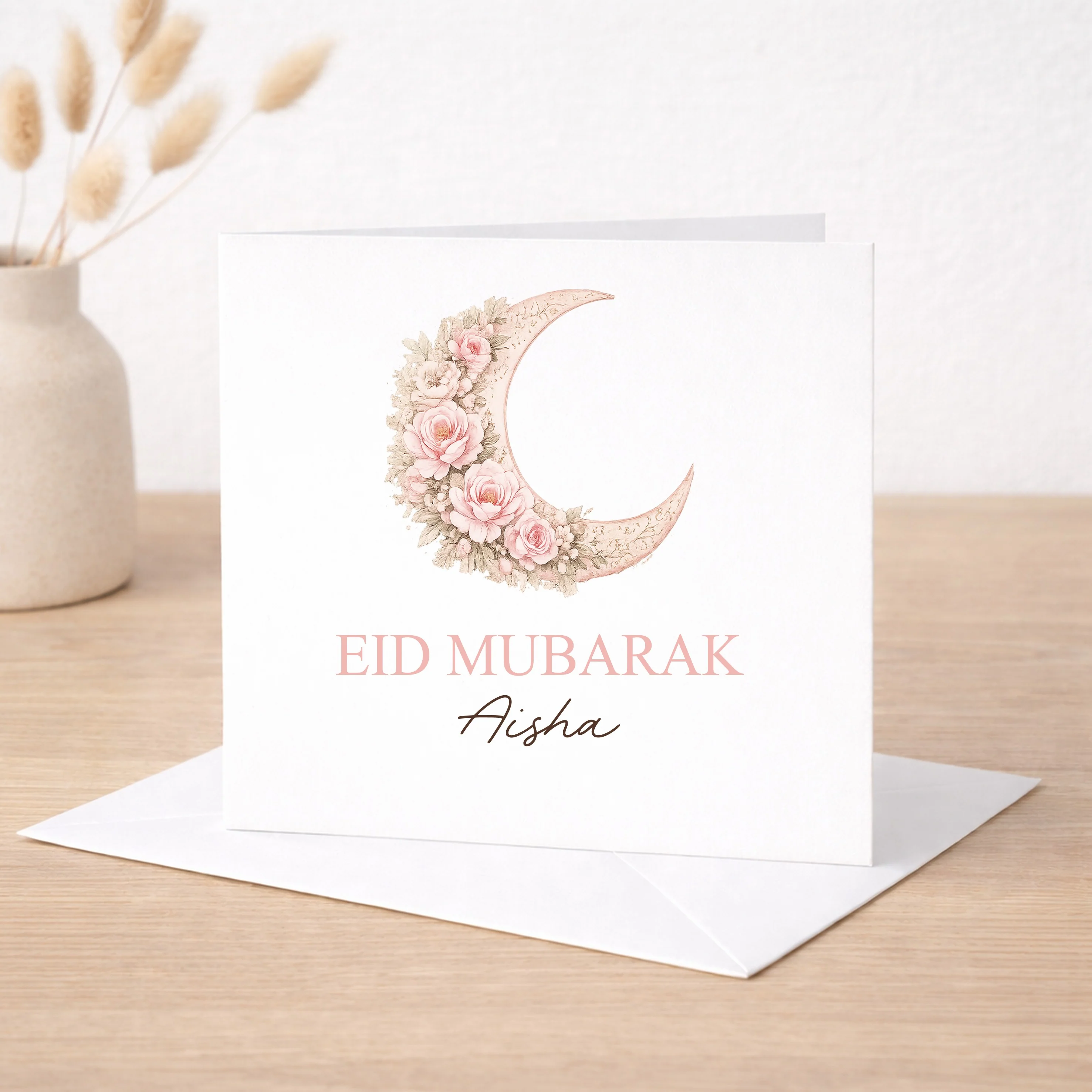 Personalised Pink Moon Eid Mubarak Card - Image 3