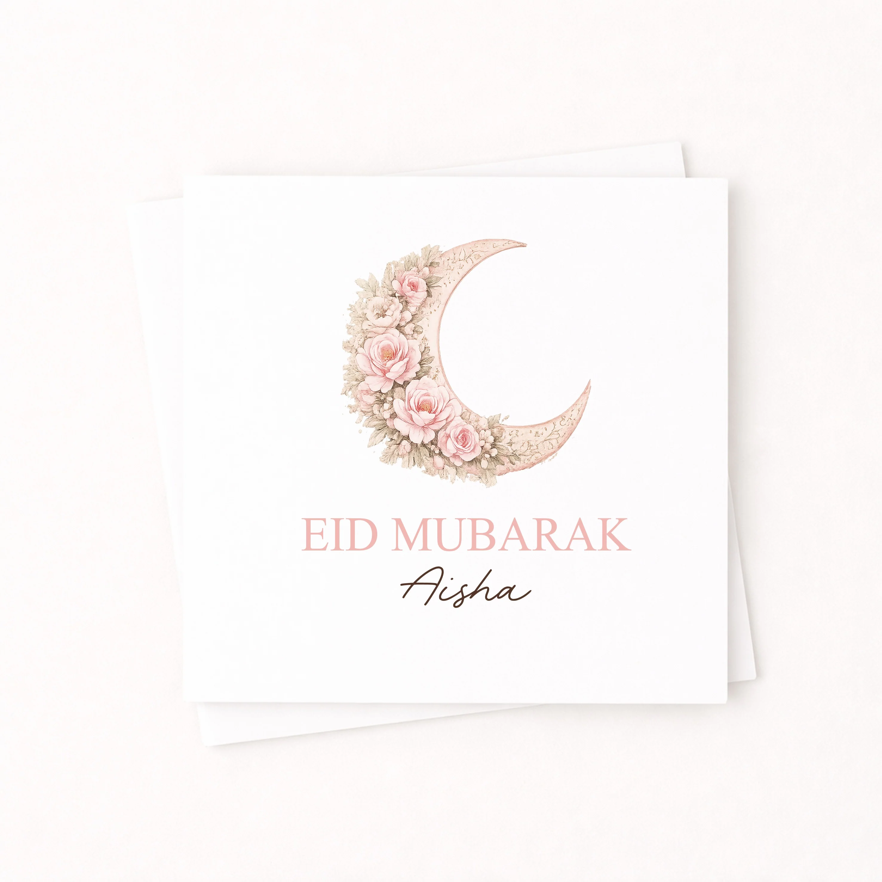 Personalised Pink Moon Eid Mubarak Card - Image 5