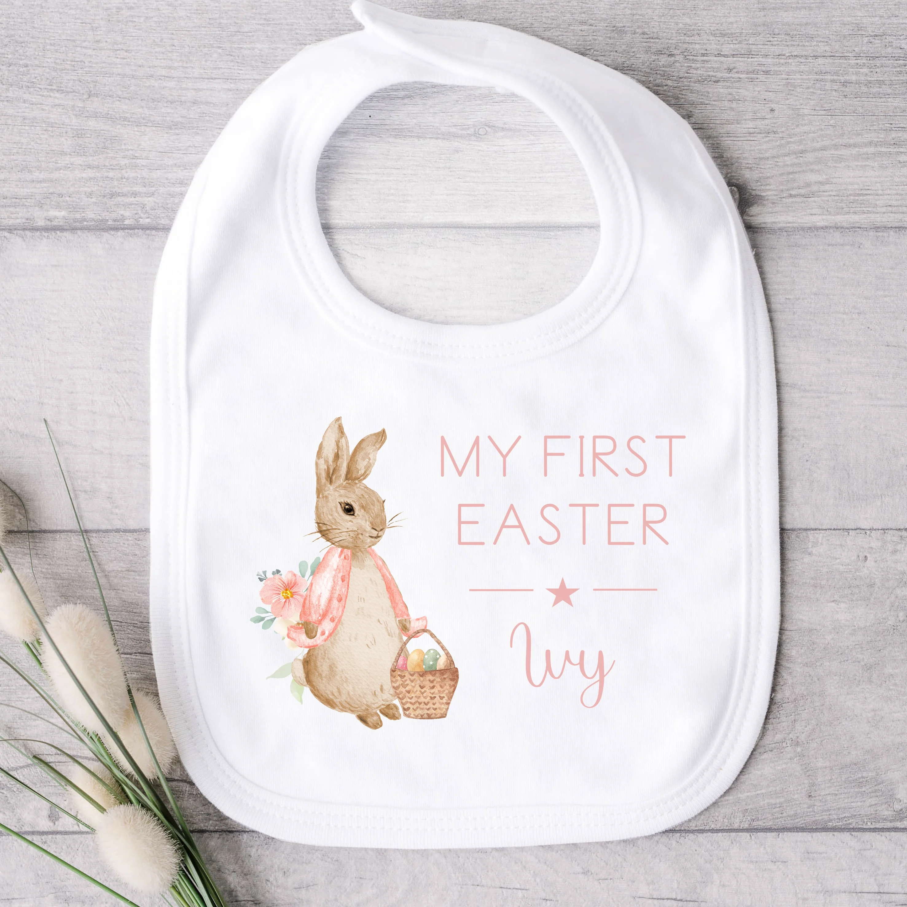 Personalised Pink Rabbit My First Easter Baby Grow or Vest - Image 5