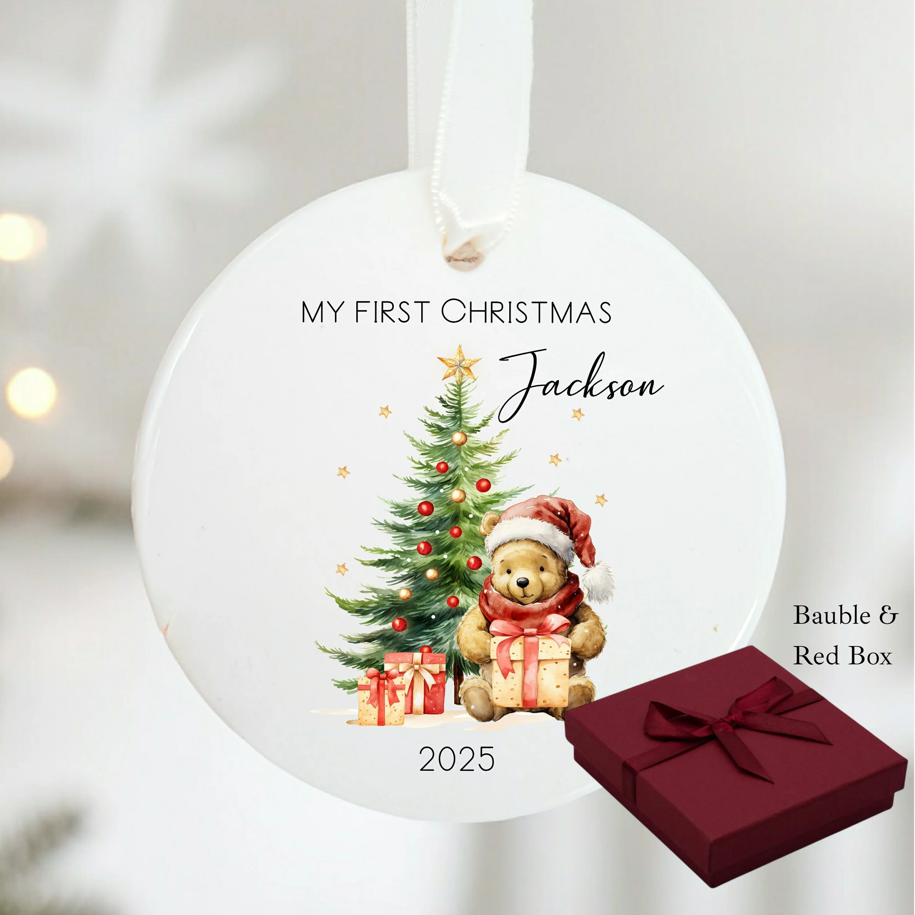 Personalised Pooh Bear My First Christmas Bauble - Image 5