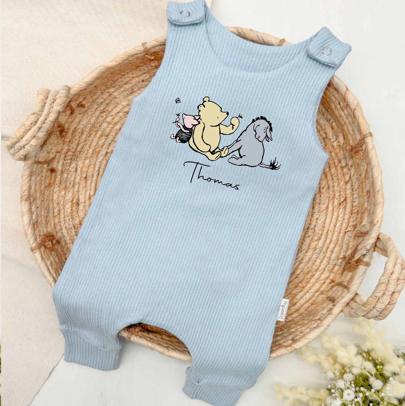Personalised Pooh Bear Ribbed Dungarees - Image 5
