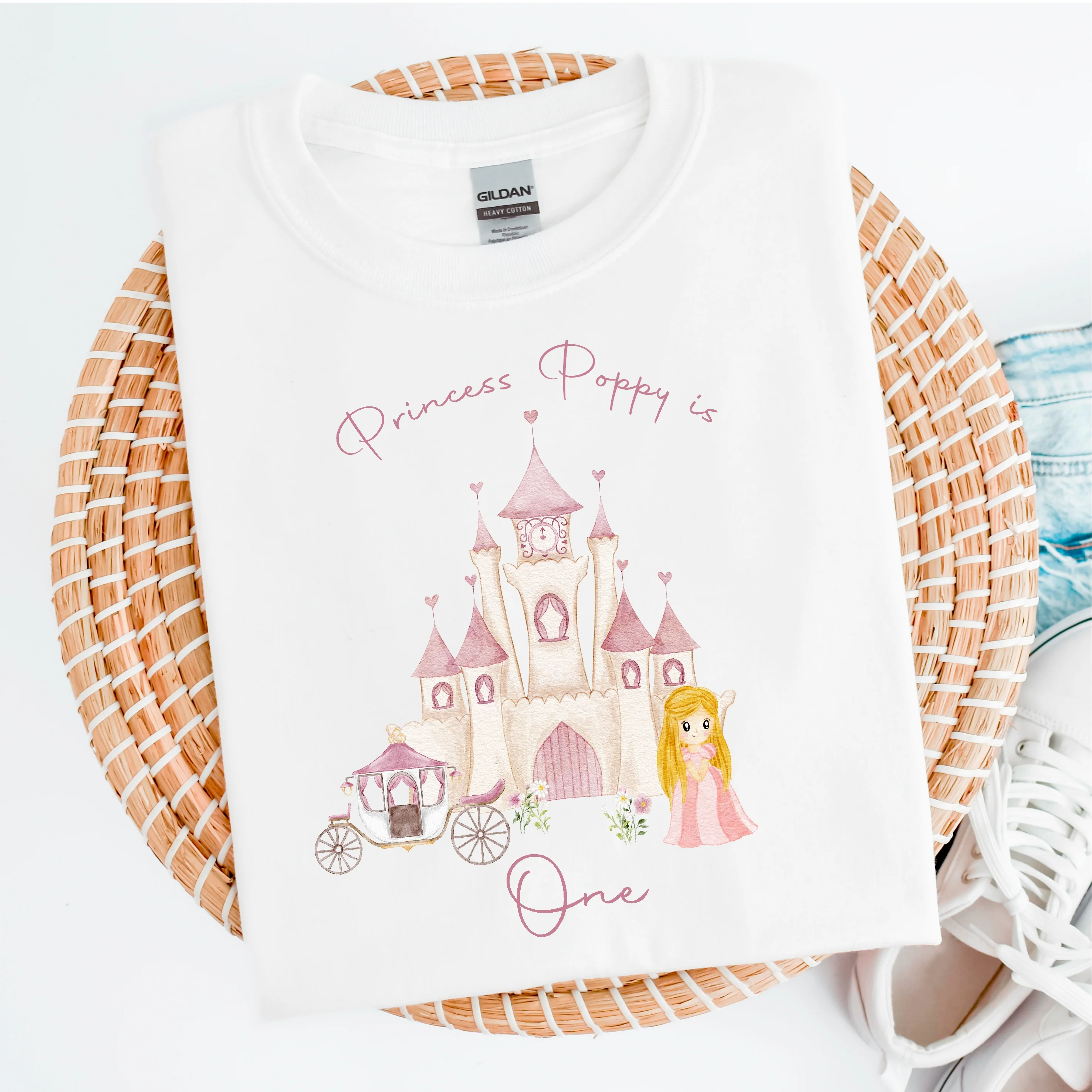 Personalised Princess Castle Any Age Birthday Girl T-shirt - Image 3