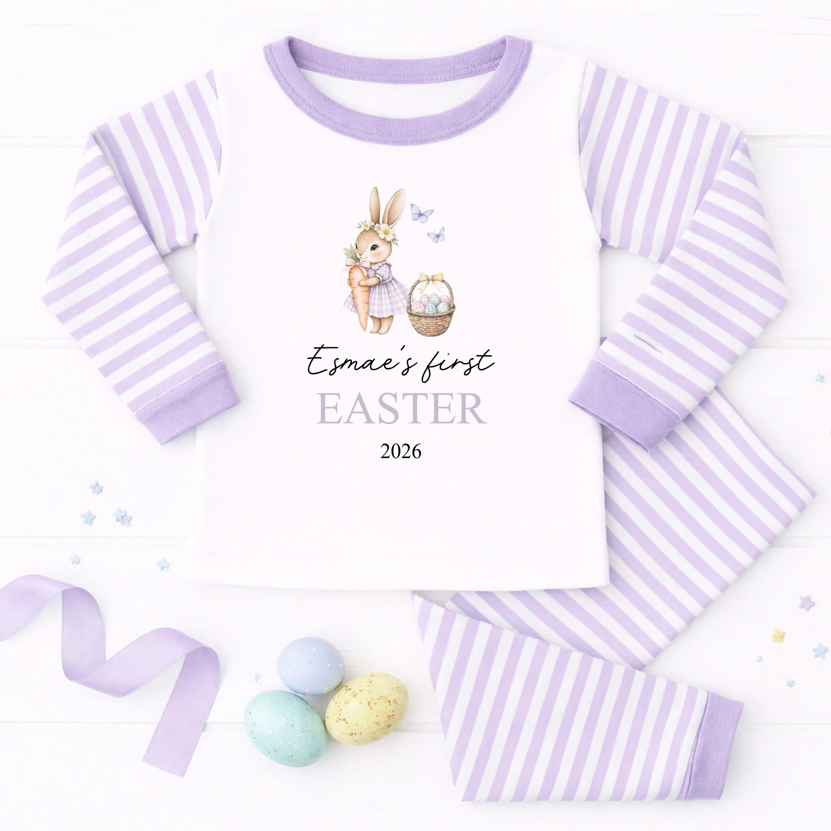 Personalised Purple Bunny My First Easter Pyjamas