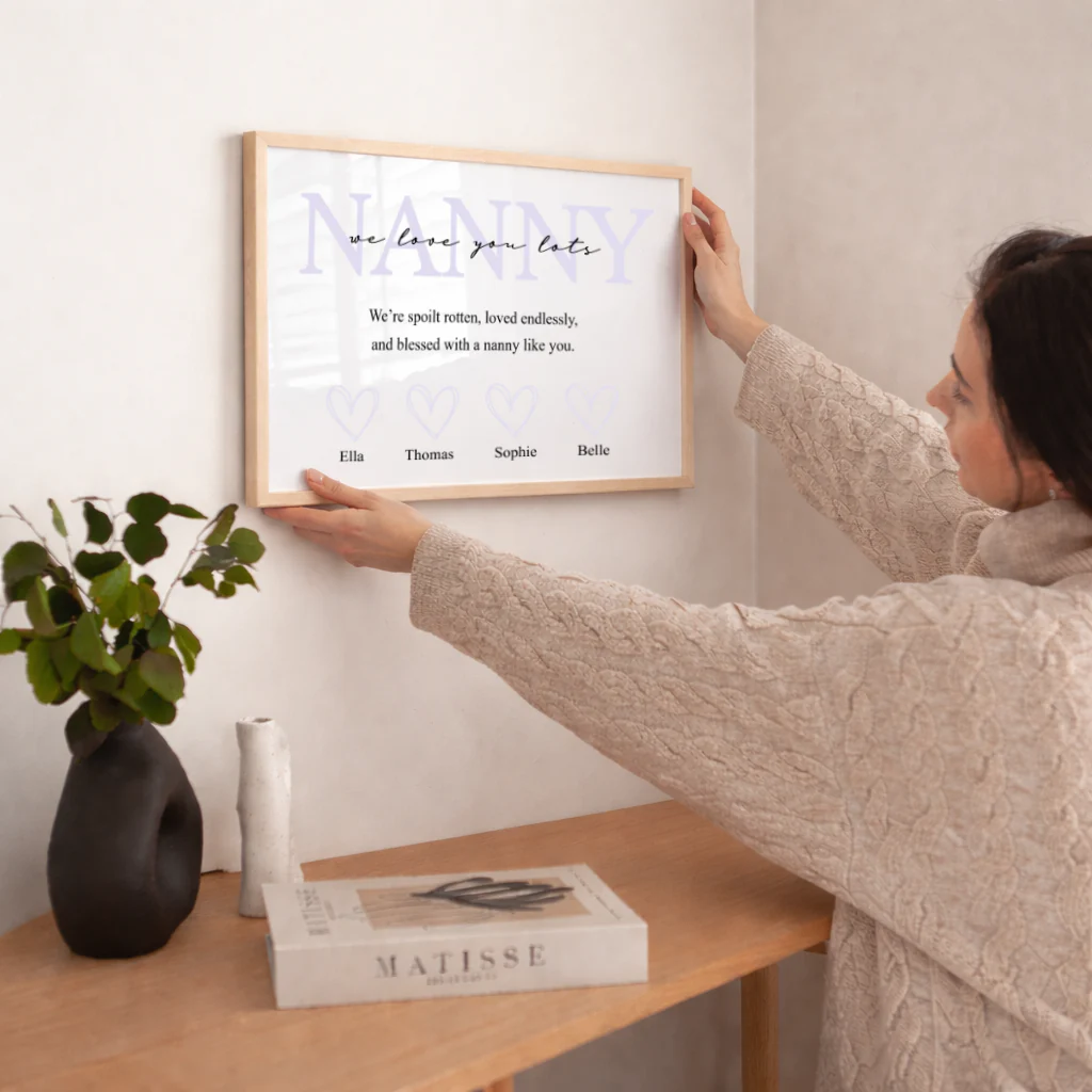 Personalised Purple Nanny We Love You Poster - Image 3
