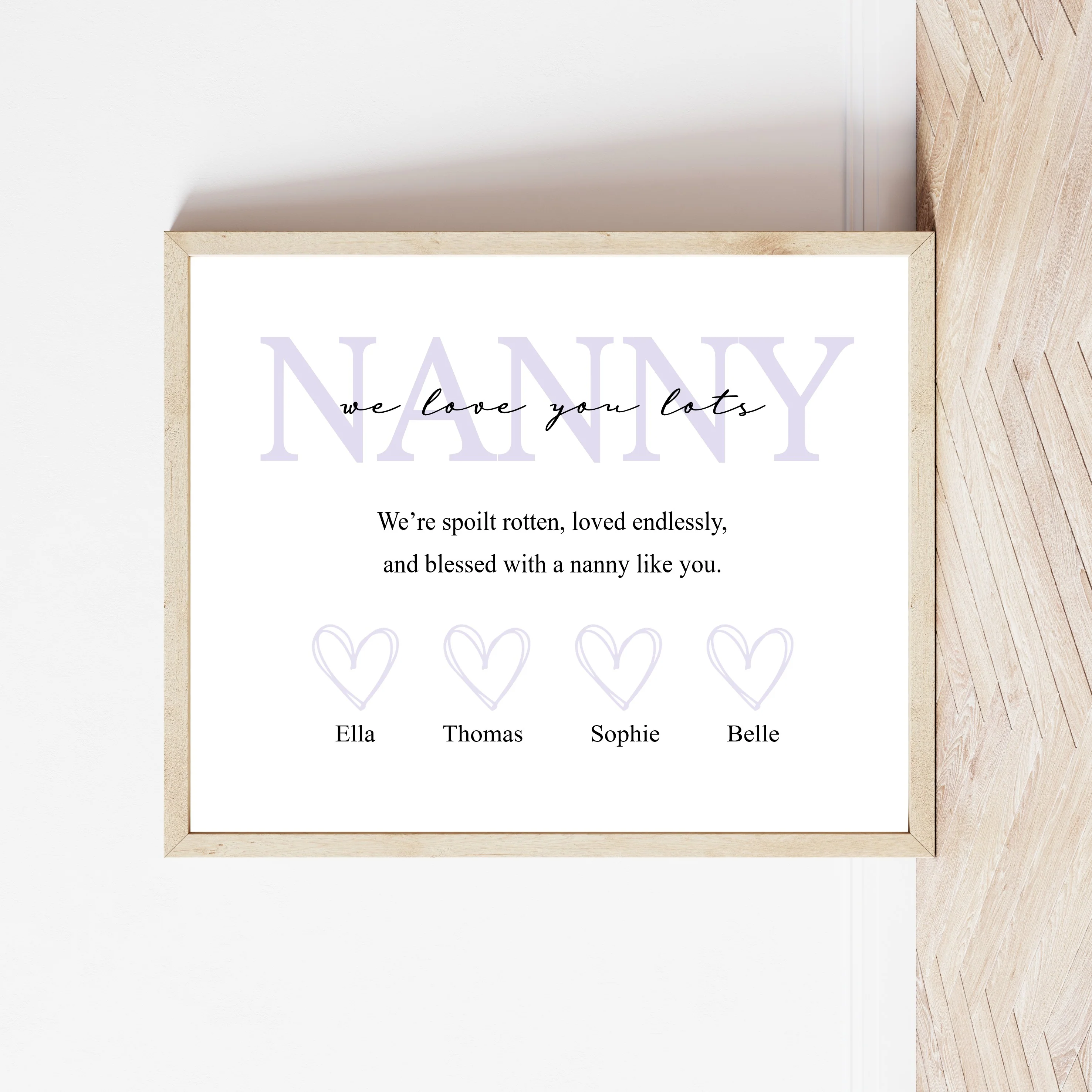 Personalised Purple Nanny We Love You Poster - Image 4