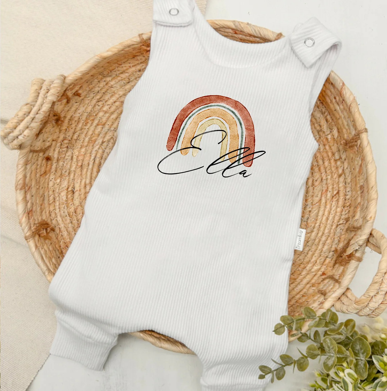 Personalised Rainbow Ribbed Dungarees - Image 2