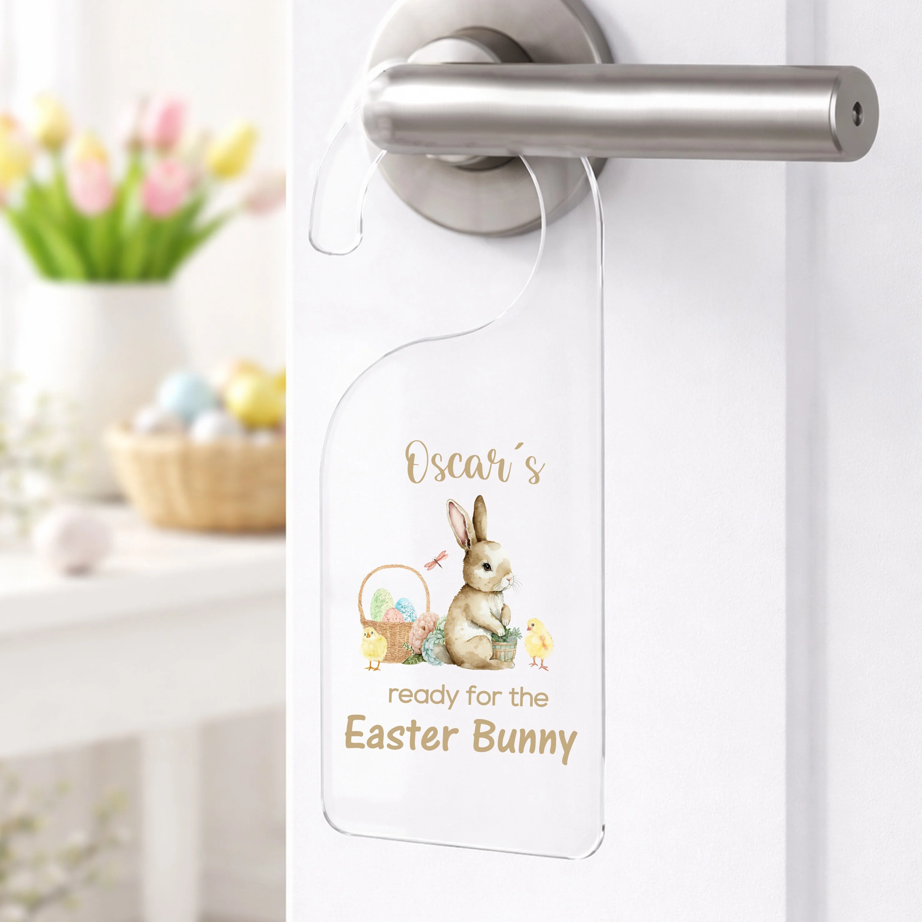 Personalised Ready For the Easter Bunny Door Sign