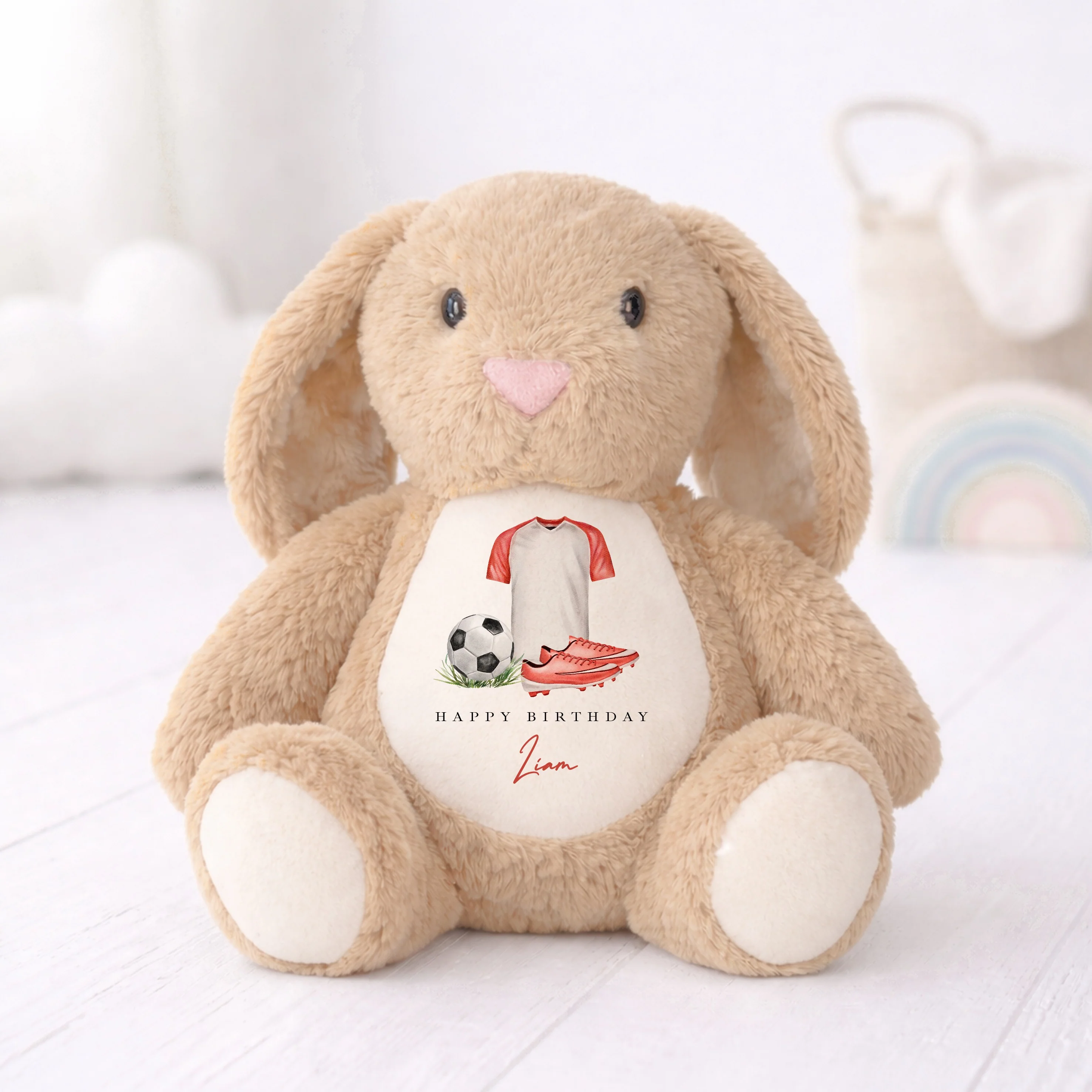 Personalised Red Football Birthday Teddy - Image 3