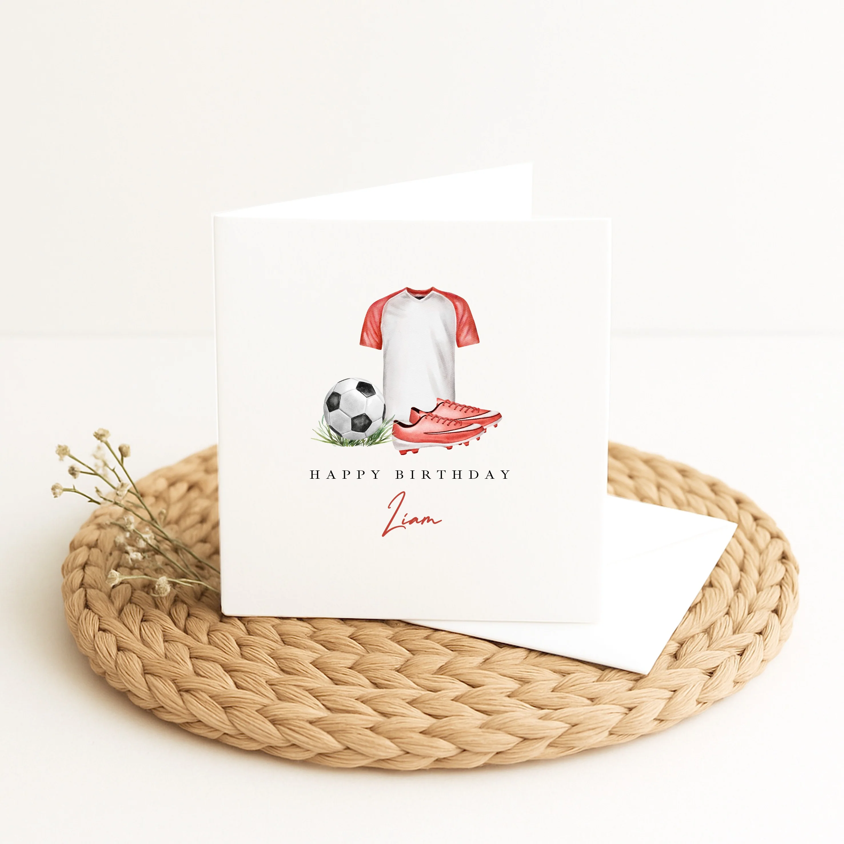 Personalised Red Football Happy Birthday Card - Image 5