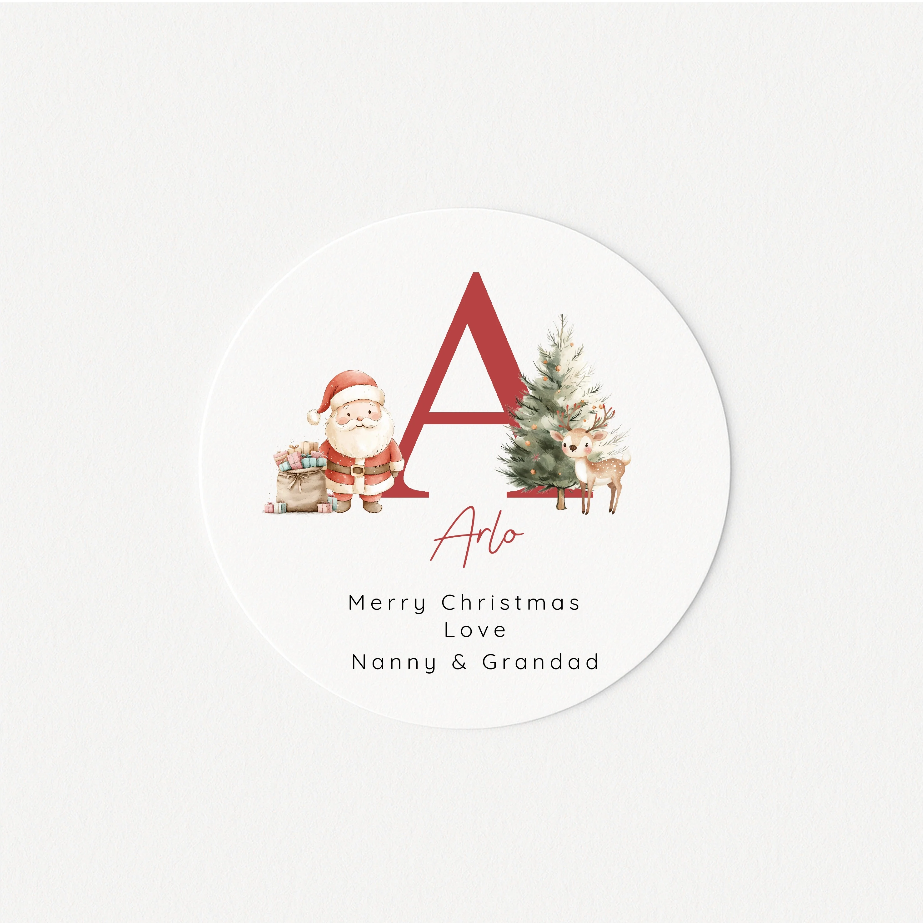 Personalised Red Initial Christmas Stickers - Image 4