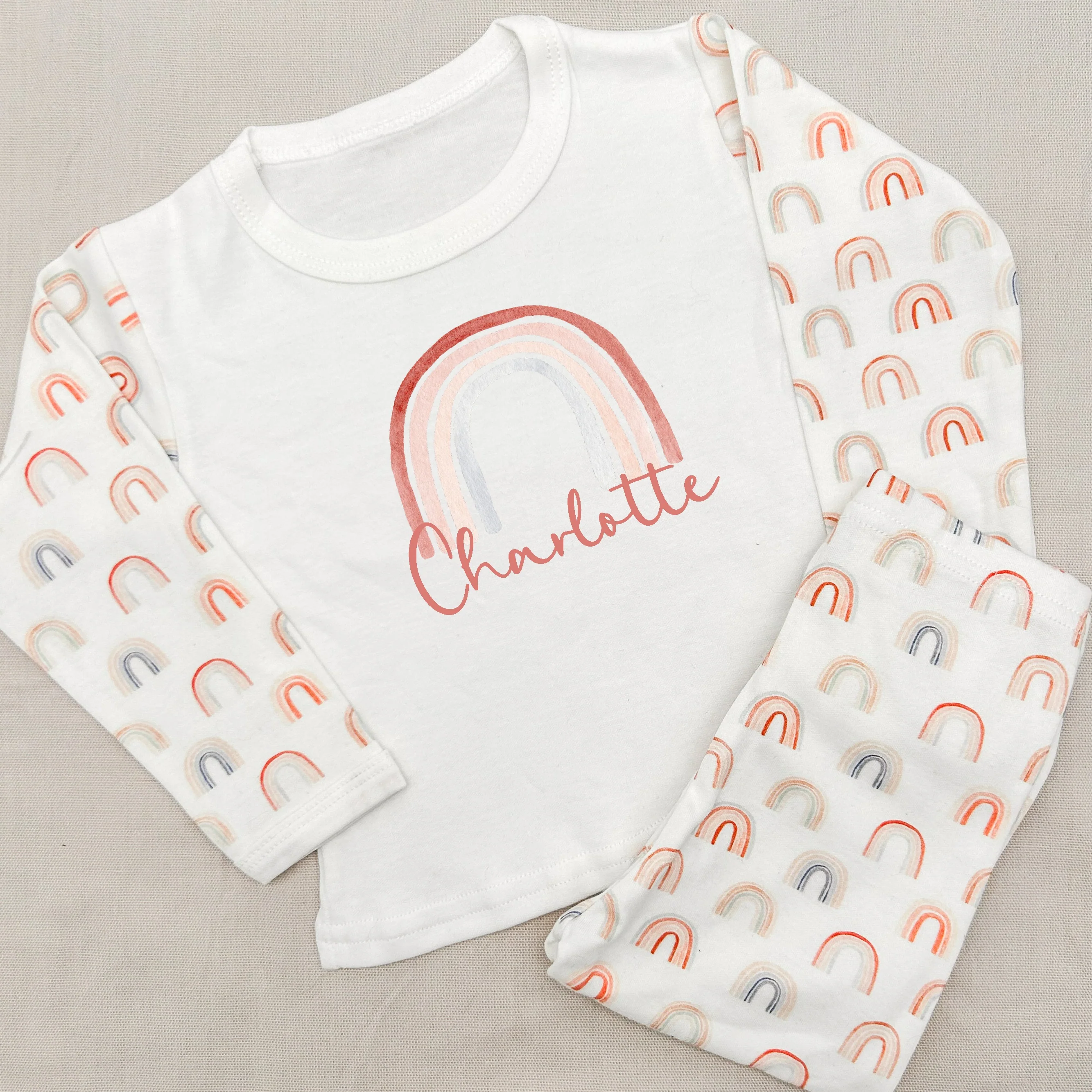 Personalised Red Rainbow Pyjamas - Image 2