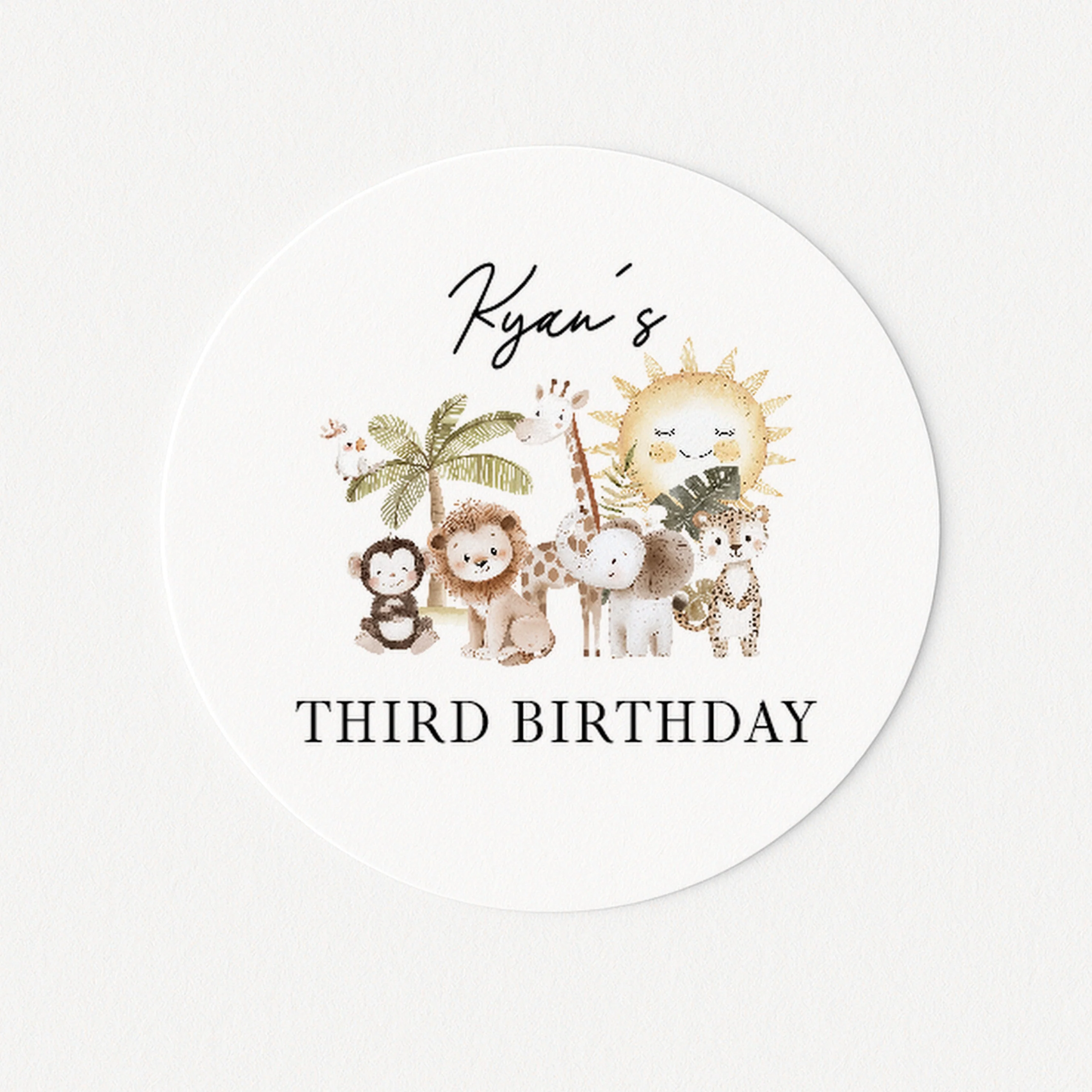 Personalised Safari Scene Birthday Stickers - Image 4