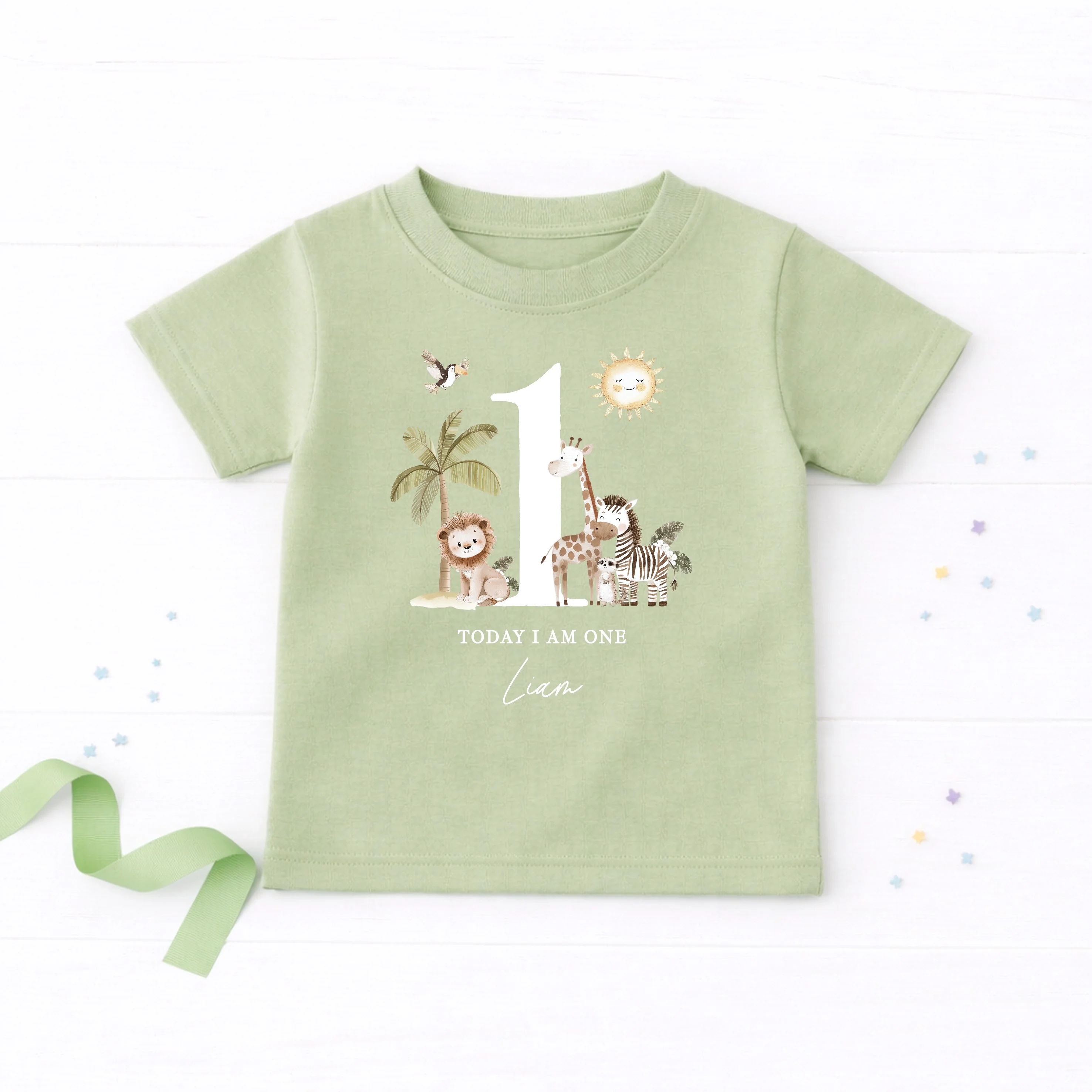Personalised Safari Today I am One First Birthday T-Shirt - Image 7