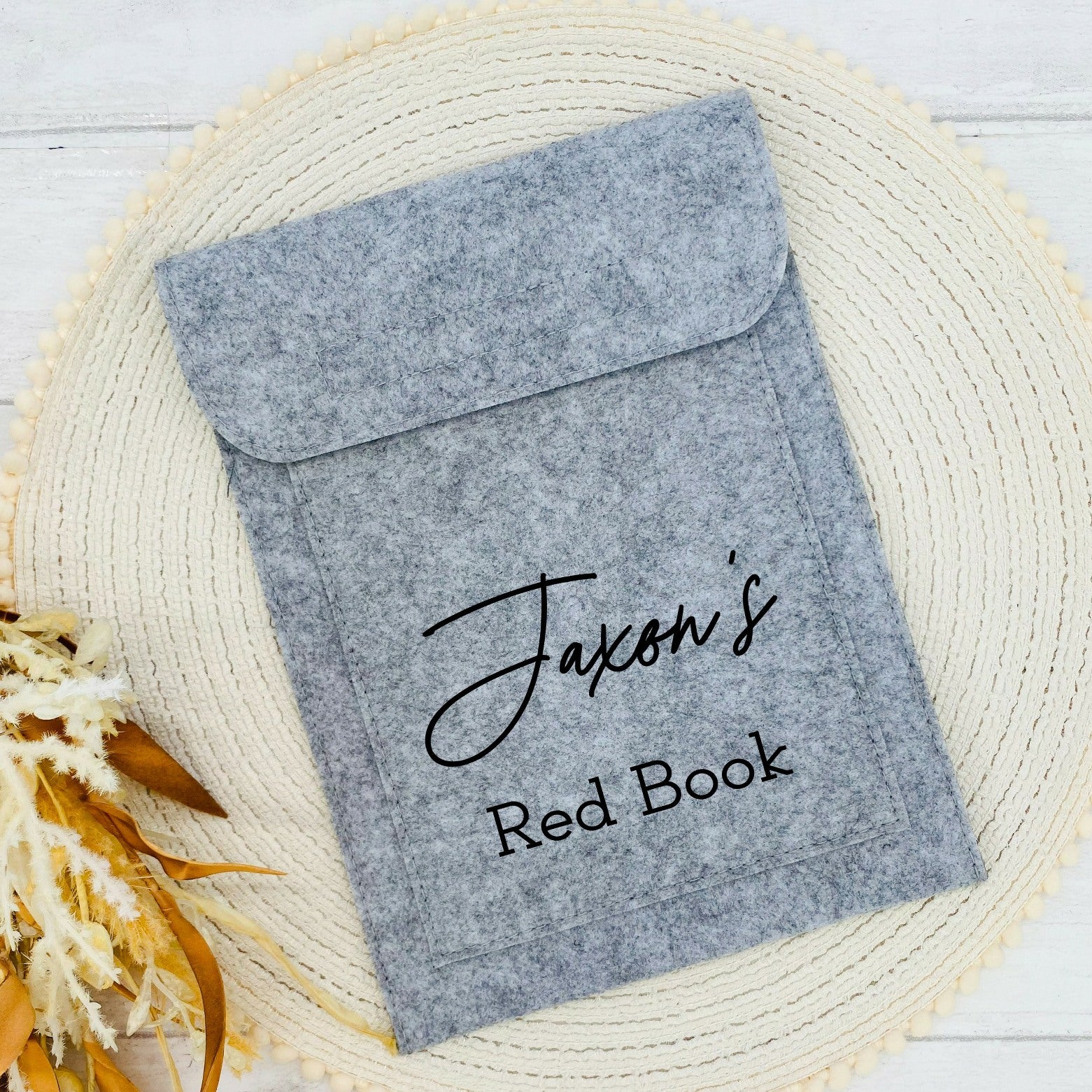 Personalised Script Name Red Book Cover - Image 3