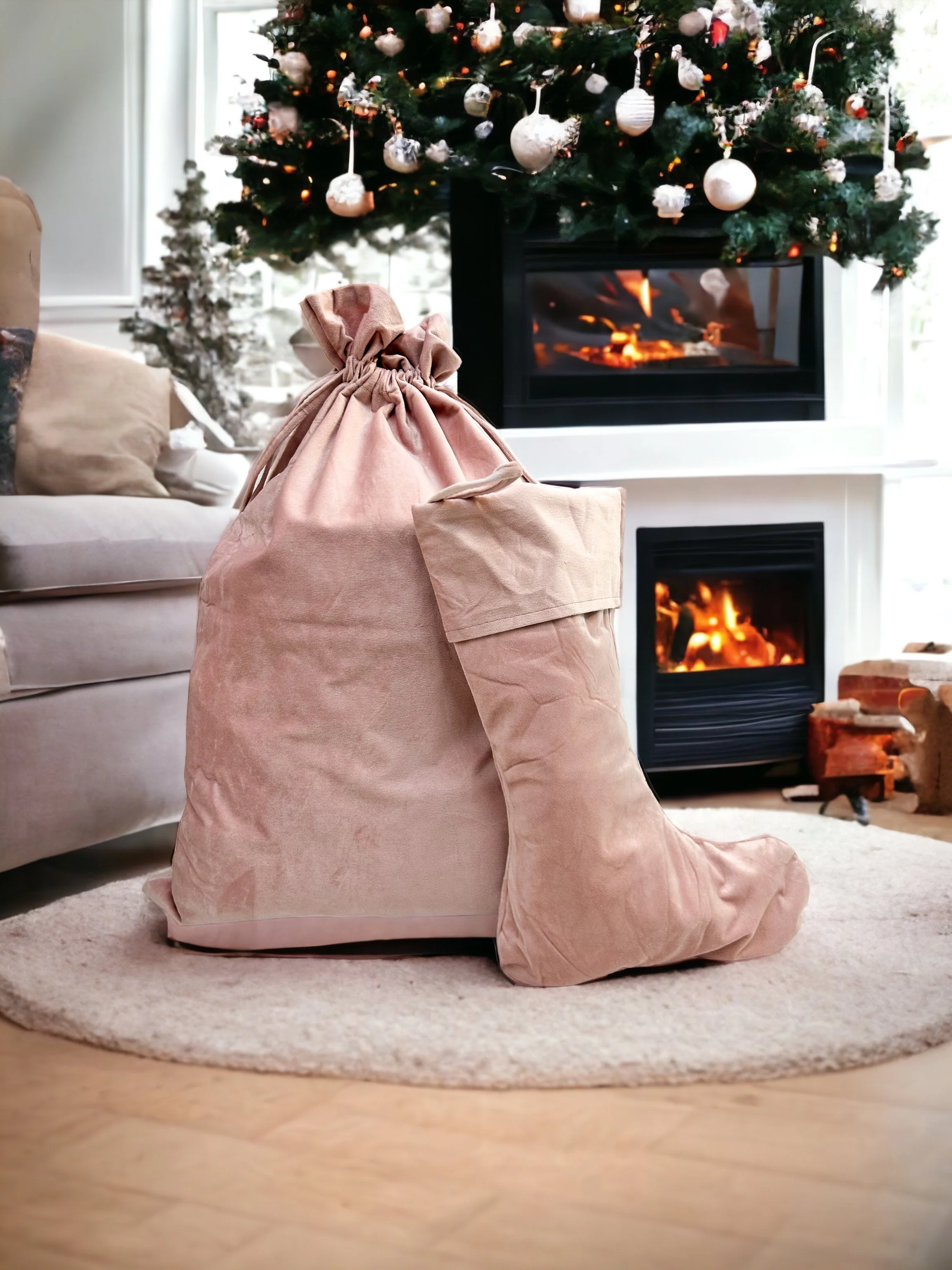 Personalised Simple Gold Name Christmas Sack or Stocking - Image 4