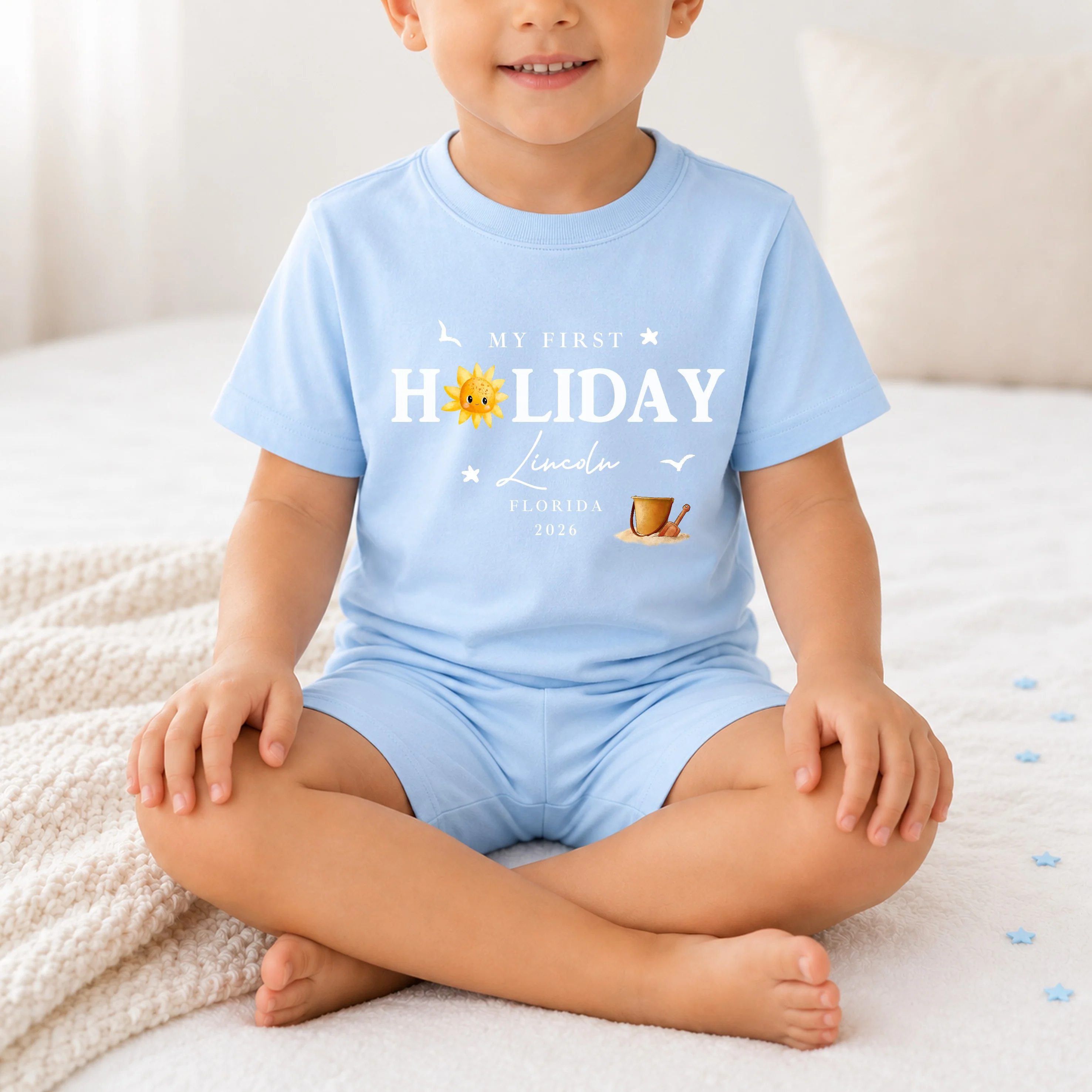 Personalised Sun My First Holiday Toddler Short Set - Image 4