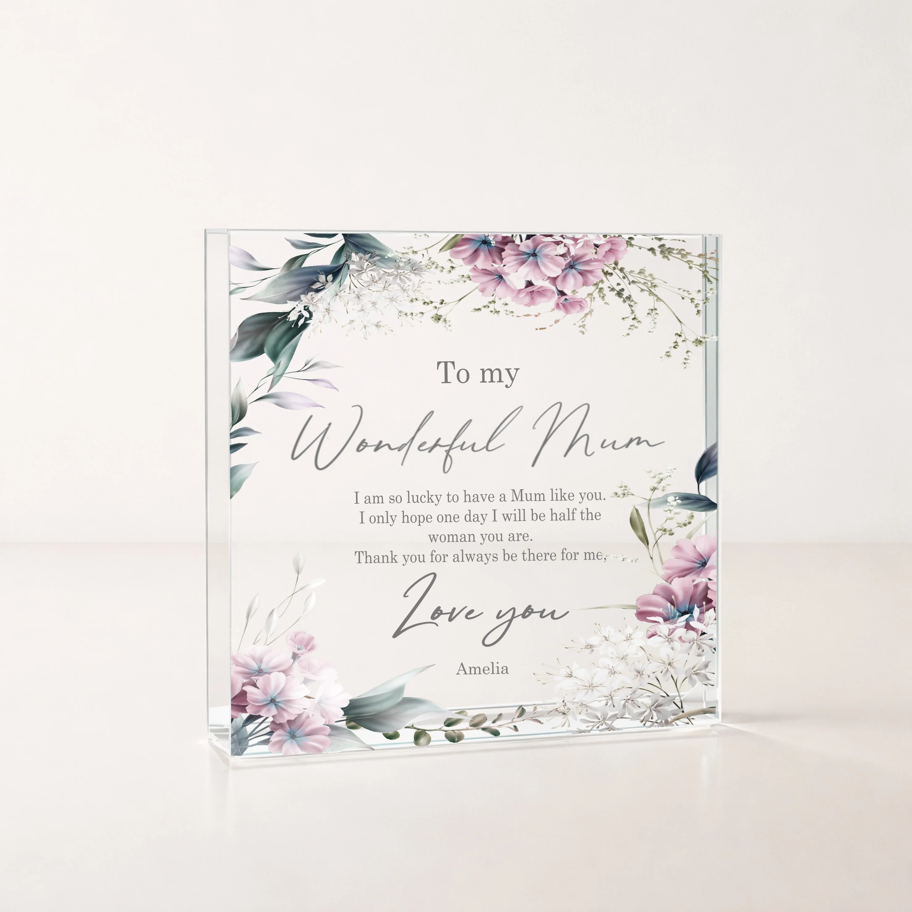 Personalised Wonderful Mum Acrylic Block - Image 3