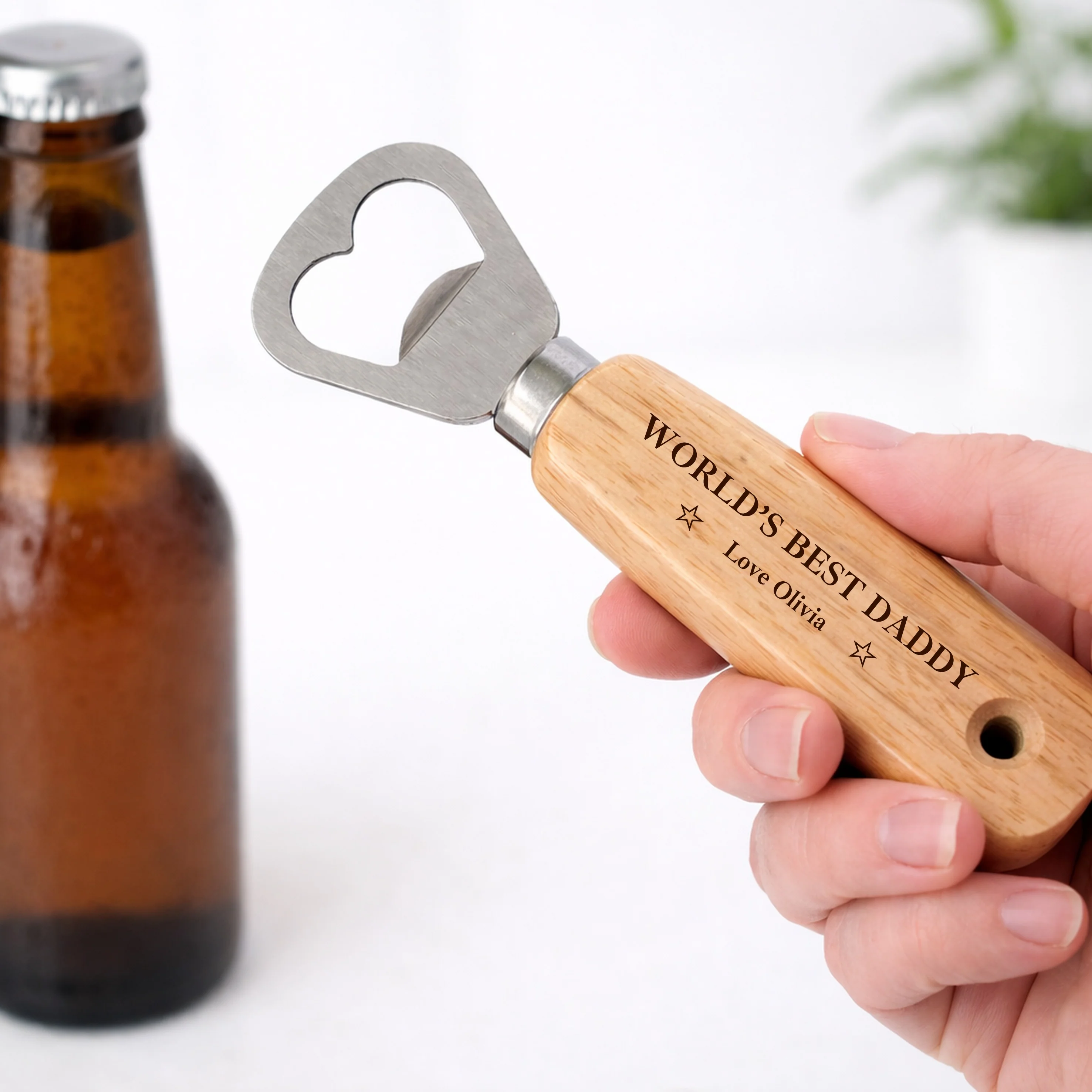Personalised Worlds Best Daddy Father's Day Engraved Bottle Opener - Image 3