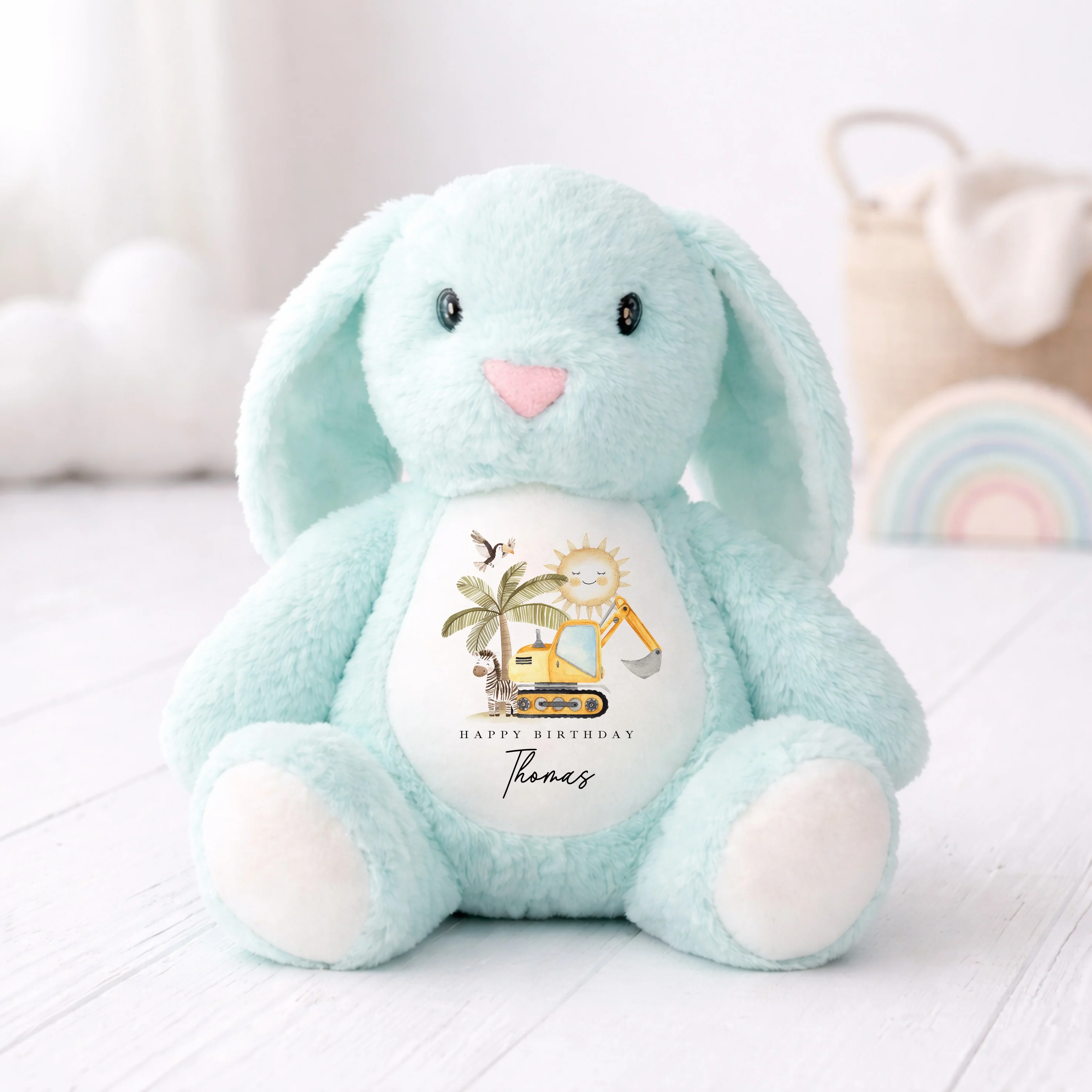 Personalised Yellow Digger Birthday Teddy - Image 4