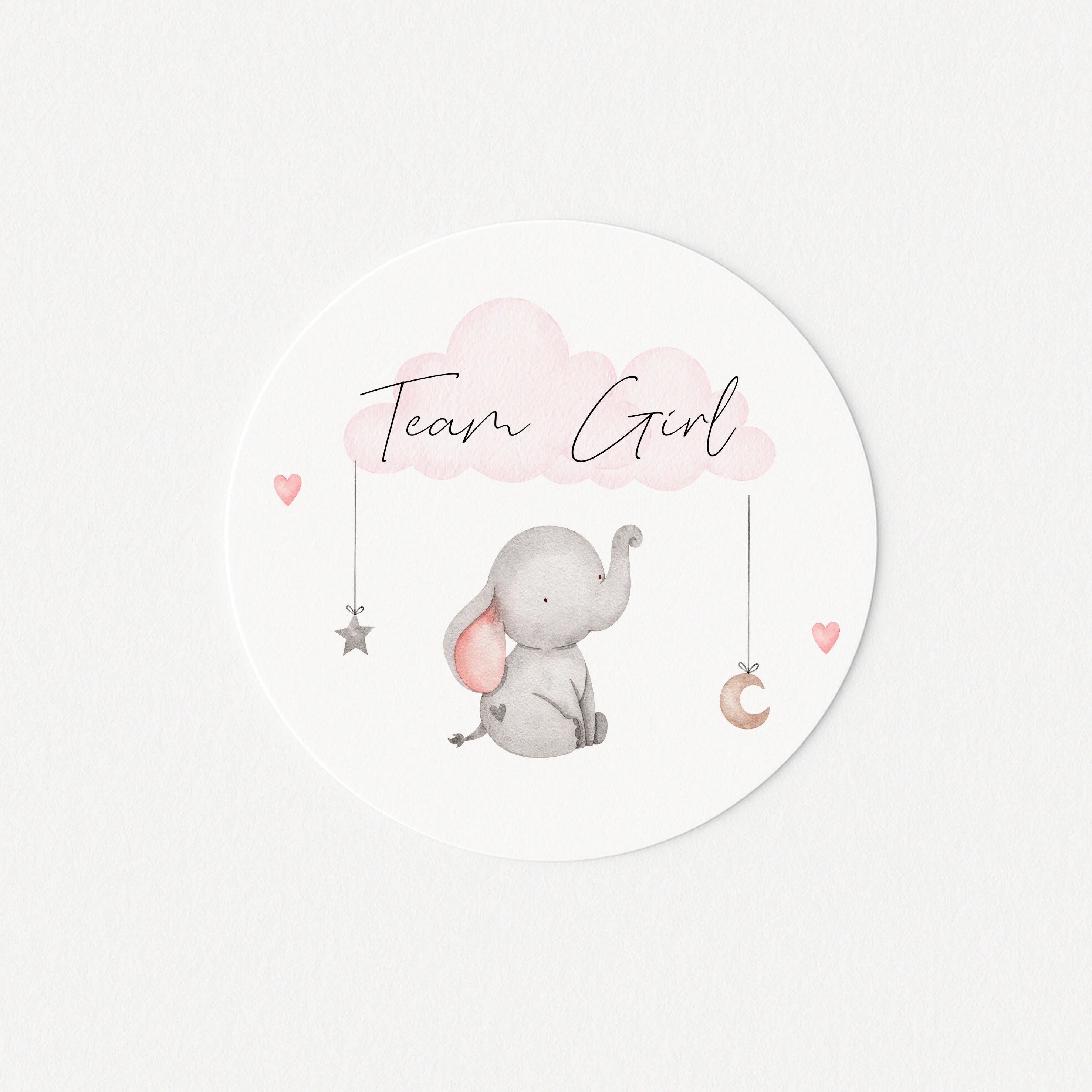 Team Boy/Girl Elephant Gender Reveal Stickers - Image 2