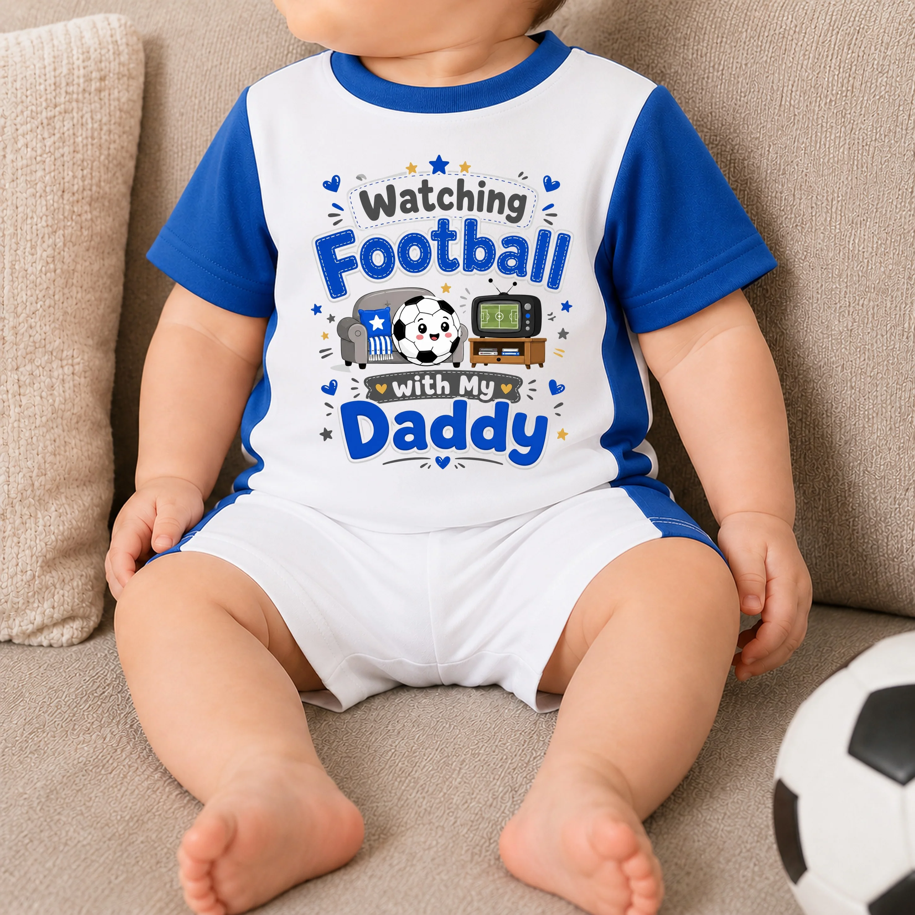Watching The Football With My Daddy Blue Football Set - Image 2