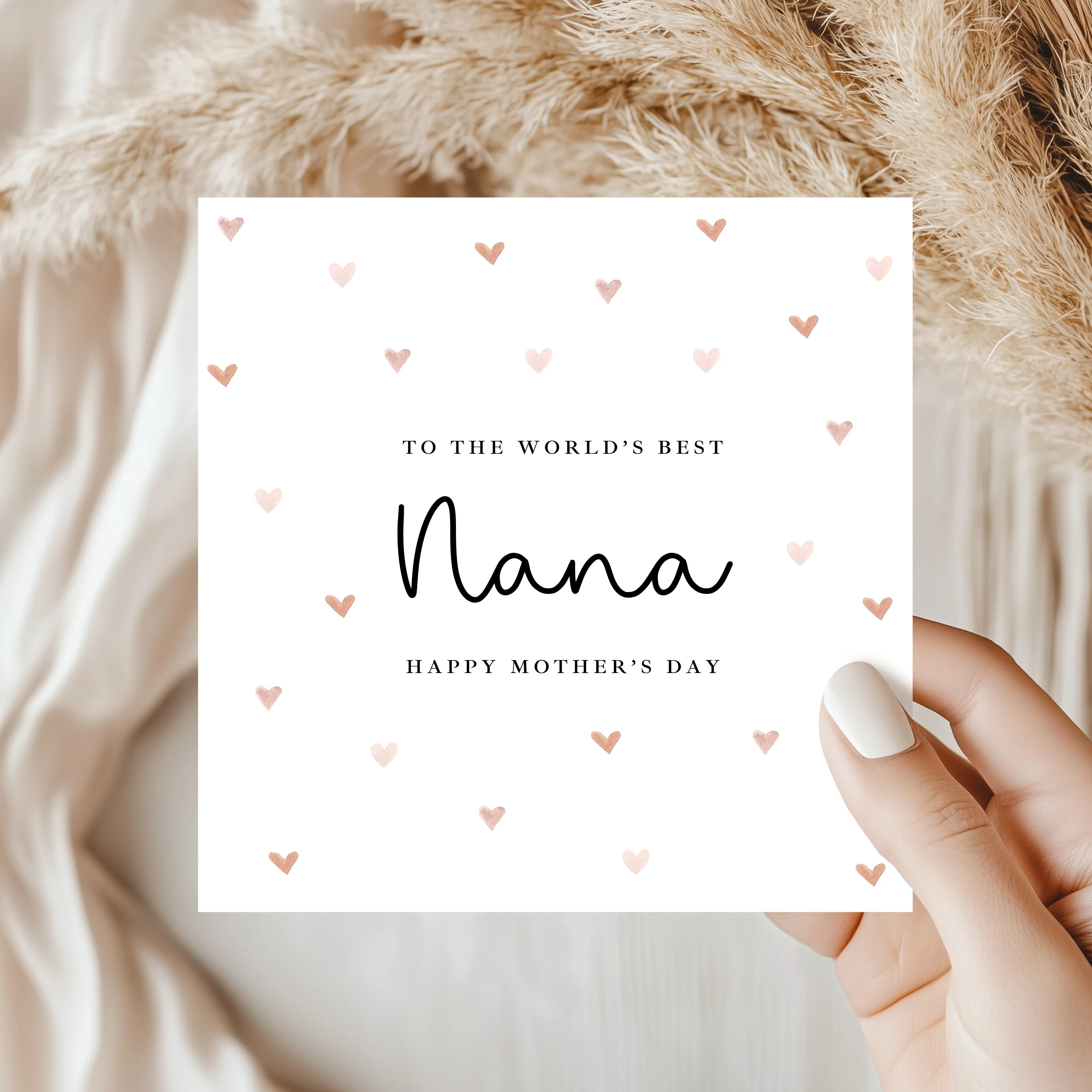 World's Best Nana Hearts Mother's Day Card - Image 4
